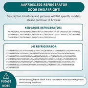 Refrigerator Door Bin AAP73631502 L-G Refrigerator Shelf Replacement RIGHT Compatible for L-G,Ken-more Elite Refrigerator Door Shelf Bin-LFX28968ST Door Bin AP5673810,2652330,AAP72909218, AP5673811 - Grill Parts America