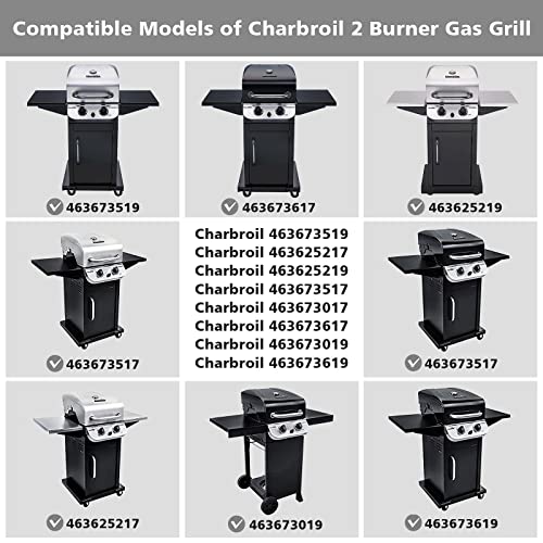 Barbqtime Grill Replacement Parts for Charbroil Performance 2 Burner Grill 463673519 463625217 463625219 463673517 463673017 463673617 463673019 463673619, Stainless Steel Part for Char-Broil Grill - Grill Parts America