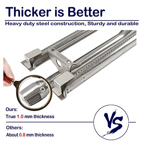 YOUFIRE Gas Grill Burner 19 1/8" x 6" Stainless Steel BBQ Replacement Parts for Brinkmann/Charmglow 810-8905-S and DCS Gas Grills, 3 Pack Burner Tube Grill Pipe Accessories - Grill Parts America