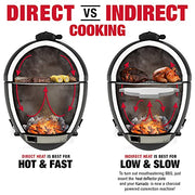 HOOMWELL Stainless Steel Heat Deflector Plate Fits For Gardenline Aldi and Lidl Mini Kamado Ceramic Egg BBQ Grill Smoker, For Low Slow Smoking and Indirect Cooking, 3MM Thickness - Grill Parts America