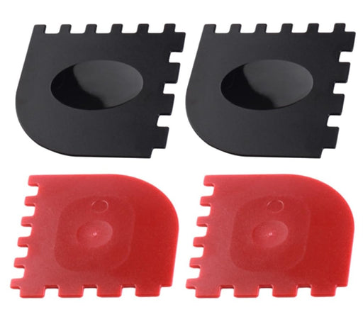 WHTCHSU Durable Grill Pan Scrapers, Red and Black, 4-Pack - Grill Parts America