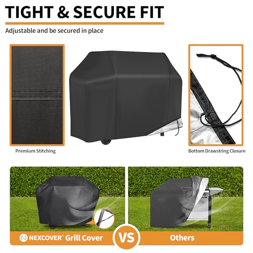 NEXCOVER Grill Cover, BBQ Cover 58 inch,Waterproof BBQ Grill Cover,Fade Resistant Gas Grill Cover, Barbecue Grill Covers, Fits Grill of Weber, Brinkmann, Nexgrill, Black Grill Cover for Outdoor Grill. - Grill Parts America