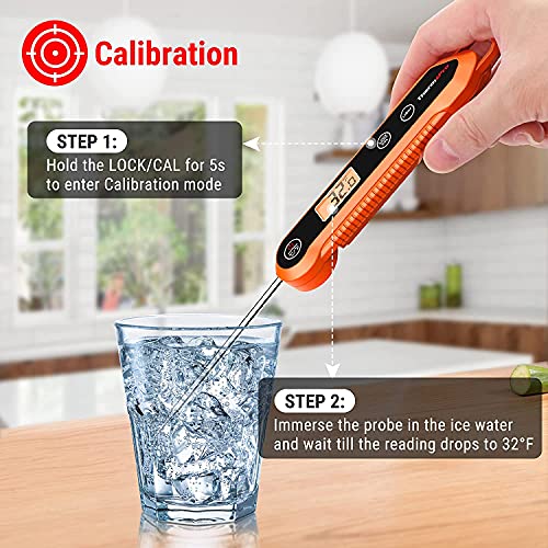 ThermoPro Digital Instant Read Meat Thermometer for Grilling Waterproof Kitchen Food Thermometer with Calibration & Backlight Smoker Oil Fry Candy Thermometer - Grill Parts America