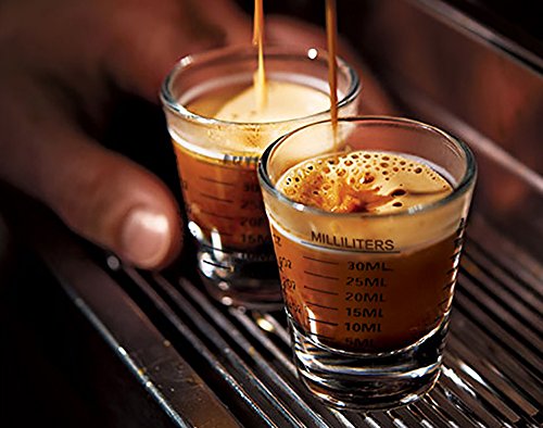 Shot Glasses Measuring cup Espresso Shot Glass Liquid Heavy Glass Wine Glass 2 Pack 26-Incremental Measurement 1oz, 6 Tsp, 2 Tbs, 30ml (Black and Red) - Kitchen Parts America