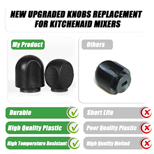 LOYCEGUO Speed Control Knob Replacement Part for KitchenAid Stand Mixer A Set of 2 Pieces Black Plastic New OEM Quality Lock Lever Knobs - Kitchen Parts America