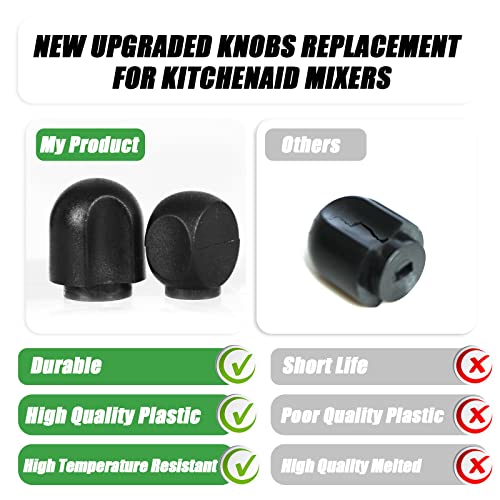 LOYCEGUO Speed Control Knob Replacement Part for KitchenAid Stand Mixer A Set of 2 Pieces Black Plastic New OEM Quality Lock Lever Knobs - Kitchen Parts America