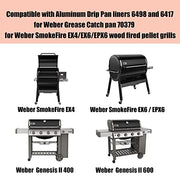 DONSIQIZZ Grease Catch Pan 70379 for Weber Genesis II LX 400 & 600, Summit 400 & 600 Gold & Platinum 6 Burner Series, SmokeFire EX4, EX6, Fit for Weber Grease Pan 6498 & 6417 | 11"x 5" - Grill Parts America