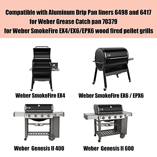 DONSIQIZZ Grease Catch Pan 70379 for Weber Genesis II LX 400 & 600, Summit 400 & 600 Gold & Platinum 6 Burner Series, SmokeFire EX4, EX6, Fit for Weber Grease Pan 6498 & 6417 | 11"x 5" - Grill Parts America