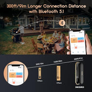 INKBIRD Wireless Meat Thermometer INT-11P-B, Bluetooth Meat Thermometer for Grilling and Smoking, IP 67 Waterproof Wireless Meat Probe for BBQ Oven Grill Smoker Cooking Thermometer Gifts for Man - Grill Parts America