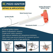 RIDEIWAKE Piezo Ignitor Piezo Spark Ignition Kit Electrode lgniter and Brass Jet Nozzle Misting Nozzle LPG Gas Orifice Pipe Replacement for Camping & Backpacking Stove Burner Heater （4 Pack) - Grill Parts America