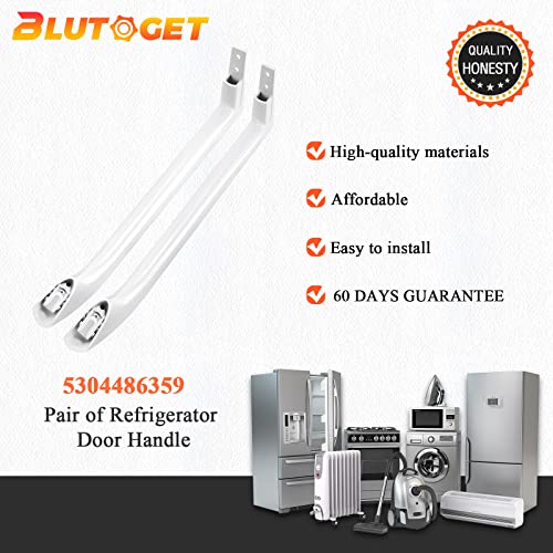 Blutoget 5304486359 Refrigerator Door Handle 2Pack Fit for Frigidaire Refrigerator FFTR1814QW4A FFTR1821QW0 FFTR1821QW1 FFTR1814QW3 LFTR1814LWK - Replaces 5304506469 5304504507 242059501 242059504 - Grill Parts America