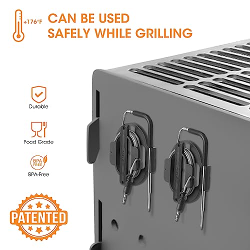 AIEVE Meat Probe Organizer, 2 Pack Magnetic Meat Thermometer Probe Cord Wrap, Universal Cord Winder for ThermoPro/Weber/Traeger Digital Thermometer Probe, Easy to Tangle Wires and Storage(Patented) - Grill Parts America