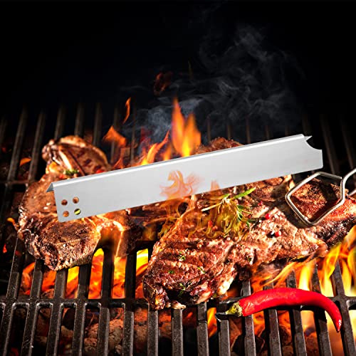 Zemibi Heat Plate for Brinkmann 810-6680-S, Stainless Steel Replacement Parts BBQ Heat Shield Tent 810-6680S, 6 Pakc Flavorizer Bars, 15 1/16" x 2 5/16" - Grill Parts America