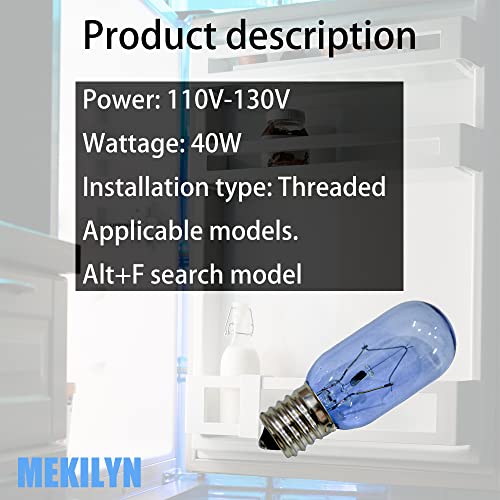  297048600 241552802 Refrigerator Light Bulb Replacement T8 120V  40W Compatible with Whirlpool Electrolux Kenmore Kitchenaid Frigidaire,  Replace AP3770086 1056577 AH976993 PS976993 EA976993 (2 Pack) : Appliances