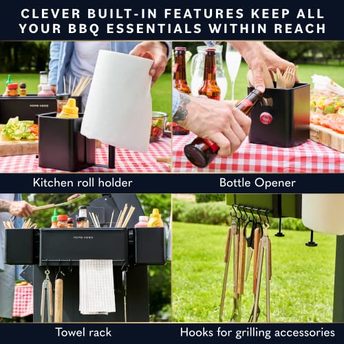 1pc Grill Caddy, BBQ Caddy With Paper Towel Holder, Picnic Condiment  Utensil Caddy For Outdoor Camping, Barbecue Accessories Storage Organizer  For Gri