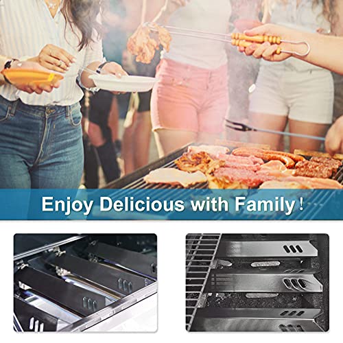 Criditpid Porcelain Grill Heat Shields Replacment for Dyna-Glo DGF510SBP, DGF493BNP, Barbeque Grill Heat Plates for Backyard Grill Replacement Parts BY15-101-001-02, BY13-101-001-13, GBC1460W - Grill Parts America