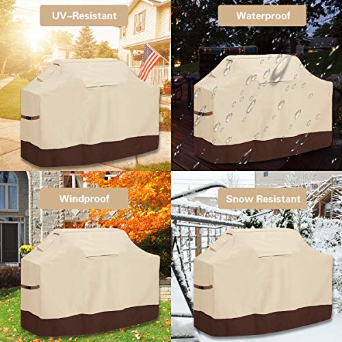 Vailge Grill Cover,58-inch Waterproof BBQ Cover,600D Heavy Duty Gas Grill Cover, UV & Dust & Rip & Fading Resistant,Suitable for Weber, Brinkmann, Char Broil Grills and More,Beige - Grill Parts America