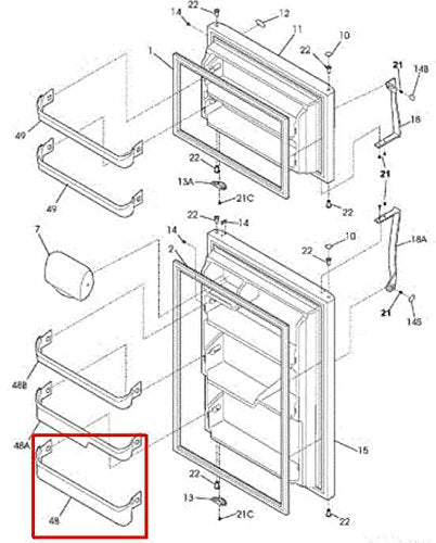 Frigidaire 240338101 Door Bin for Refrigerator - Grill Parts America