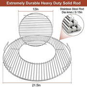OFTY Grill Grate Replacement for Weber 22 Inch Charcoal Grill: 21.5'' Stainless Steel Grate for Weber 8835 Gourmet BBQ System Hinged Cooking Grill, Kettle, Performer - Grill Parts America