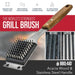 BBQ-Aid Grill Brush and Scraper for Barbecue – Grill Brush for Outdoor Grill with Extended, Large Wooden Handle and Replaceable Stainless Steel Bristles Head –No Scratch- BBQ Grill Brush for Any Grill - Grill Parts America
