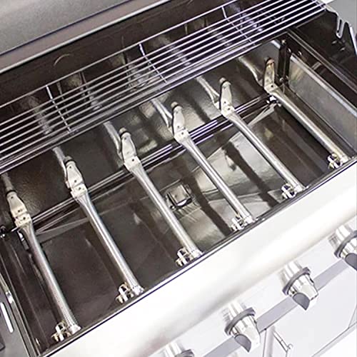 Shengyongh SS99441 (6-Pack) SS14081 (6-Pack) Stainless Steel Heat Plate and Burner Replacement for Brinkmann 810-6680-S Brand Gas Grill - Grill Parts America