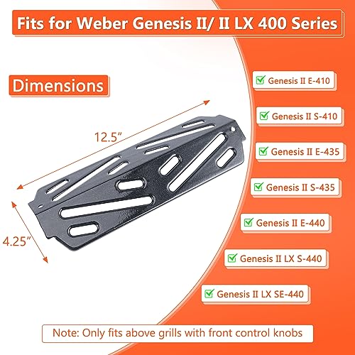 QuliMetal Grill Heat Deflectors for Weber GS4 Genesis II E-410, E-415 ...