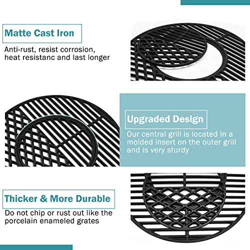 Criditpid 8835 Cast Iron Grill Grates Replacement for Weber 22.5" Charcoal Grills, Kettle, Performer Premium, Master-Touch, Charcoal Smoker, 21.5" Gourmet BBQ System Round Grill Cooking Grate Parts - Grill Parts America
