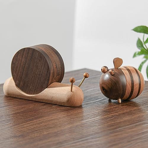Toothpicks Holder Dispenser Wooden Gifts Bee Decor Cute Gifts Home Office Desk Decor Accessories Birthday Gifts for Mom for Friends Holds Toothpicks 150 Pcs - Grill Parts America