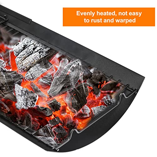 Hisencn 15"- 27" Adjustable Ash Pan/Drip Pan for Chargriller 5050 5072 5650 E1224 1224 1324 2121 2222 2727 2828 2929 2123 Charcoal Charbroil 17302056, with 2 Pack Fire Grate Hangers Replacement Parts - Grill Parts America