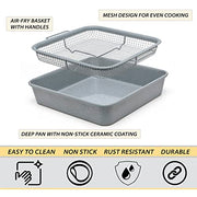 EaZy MealZ Crisping Basket & Tray Set | Air Fry Crisper Basket | Tray & Grease Catcher | Even Cooking | Non-Stick | Healthy Cooking - Kitchen Parts America