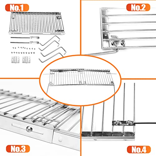 Utheer 13.4''-25.2'' Warming Rack for Charbroil Grill Replacement Parts 2&3&4 Burner 463347017 463376018P2 466347017 463625217 463371116 463673017 Stainless Steel Grill Adjustable Warming Grates - Grill Parts America
