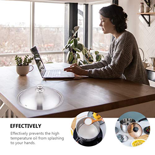Luxshiny Skillet Lid Stainless Steel Universal Lid Thickened Pot Cover With Vent For Pots And Pans Cookware Lid Replacement Slow Cooker Lids Replacement - Kitchen Parts America