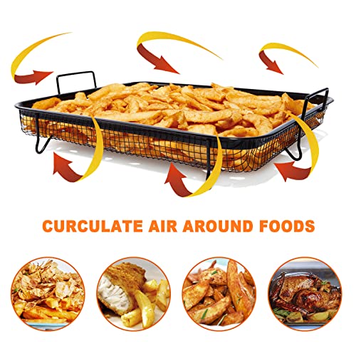 Air Fryer Basket for Oven,13”*11”*3.3" Crisping Basket Air Fry Crisper Basket Non-Stick Air Fryer Replacement Part Stainless Crisper Oven Tray for French Fry/Frozen Food - Kitchen Parts America