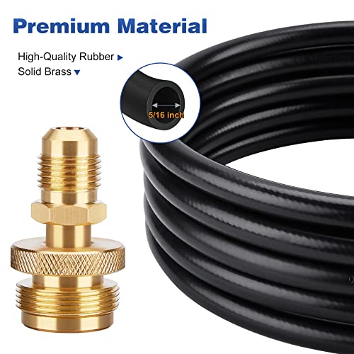 WADEO 12 FT Propane Quick Connect Hose for RV to Gas Grill, 1/4" Quick Connect Hose Converter Replacement for 1 LB Throwaway Bottle Connects 1 LB Portable Appliance to RV 1/4" Female Quick Disconnect - Grill Parts America