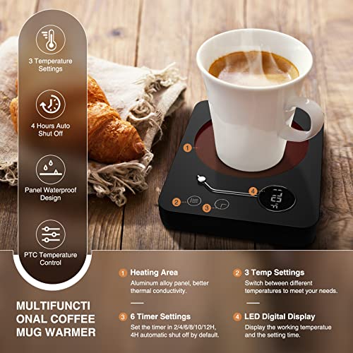 VOBAGA Coffee Mug Warmer, Electric Coffee Warmer for Desk with Auto Shut  Off, 3 Temperature Setting Smart Cup Warmer for Heating Coffee, Beverage