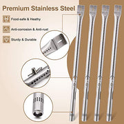 Grill Replacement Parts for Charbroil 463344015, 463343015, 463433016, 463240015, 463432215 Gas Grill, Stainless Steel Heat Plate Shields, Crossover Tubes Grill Burner for Charbroil 4 Burner Grill - Grill Parts America