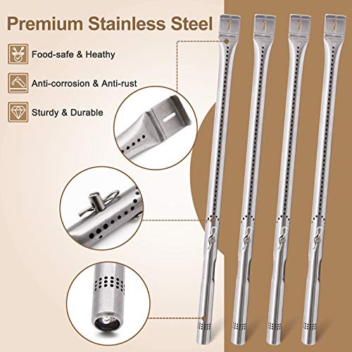 Grill Replacement Parts for Charbroil 463344015, 463343015, 463433016, 463240015, 463432215 Gas Grill, Stainless Steel Heat Plate Shields, Crossover Tubes Grill Burner for Charbroil 4 Burner Grill - Grill Parts America