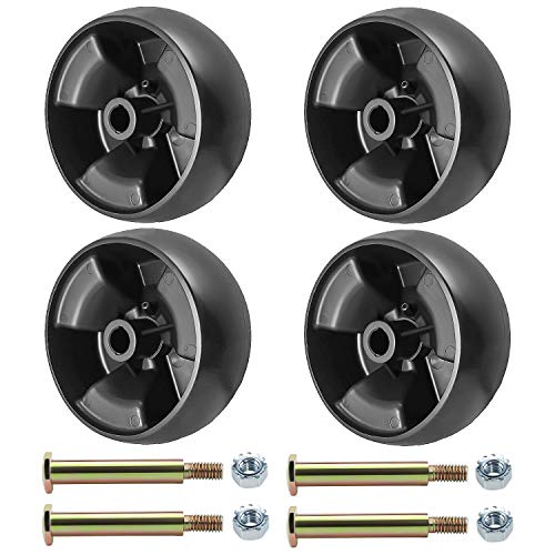 734-04155 Deck Gauge Wheel Replacement fit for Cub Cadet, 5 in Diameter Deck Wheel Kit with Bolts Nuts Replacement for 42,46,50,54in Mower deck,Replace 73404155 112-0677 (4Pack) - Grill Parts America
