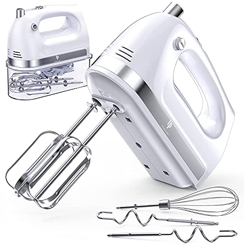 Lilpartner Hand Mixer Electric, 400W Ultra Power Kitchen Mixer Handheld Mixer with 2x5 Speed (Turbo Boost & Automatic Speed) + Storage Box