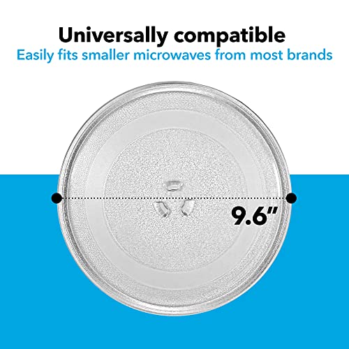 9.6" / 24.5cm Microwave Glass Plate - Fits Virtually All Small Microwaves - Microwave Glass Turntable Plate Replacement - for Small Microwaves - Grill Parts America