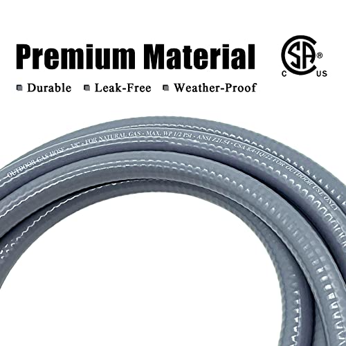 GardenNow 12FT 3/8" ID Natural Gas Hose, Low Pressure LPG Hose with Quick Connect, for Weber, Char-Broil, Pizza Oven, Patio Heater and More NG Appliance Propane to Natural Gas Conversion Kit - Grill Parts America