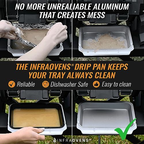 INFRAOVENS Drip Pan Liner for Ninja Woodfire Outdoor Grill OG701 OG751 Reusable Non Disposable Tray and Waterproof Cheat Sheet Cooking Guide Accessory for Wood Fire Grill Smoker 7-in-1 & Air Fryer - Grill Parts America