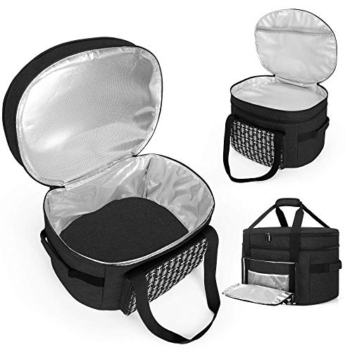  YARWO Slow Cooker Travel Bag with Bottom Board Compatible with  Crock-Pot and Hamilton Beach 6-8 Quart Oval Slow Cooker, Double Layers Slow  Cooker Carrier, Gray with Arrow (Bag Only, Patent Pending)