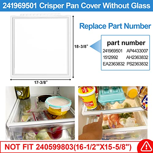 Updated 241969501 Shelf Frame without Glass Refrigerator Crisper Pan Cover Compatible with Frigidaire Shelf Replacement Parts Refrigerator Door Shelf Frame AP4433007,PS2363832, FFSS2615TE0,LFSS2612TE0 - Grill Parts America