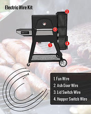 Fan and Lid/Door Switch Replacement Kit Compatible with Masterbuilt Gravity Series 560 1050 800 Digital Charcoal Grill and Smoker Combo, Replace 9904190041, 9904190045 - Grill Parts America