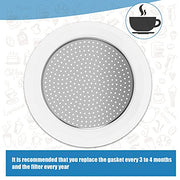 6 Pieces Silicone Gaskets with 2 Piece Stainless Filter Gasket  (6-cup) - Kitchen Parts America
