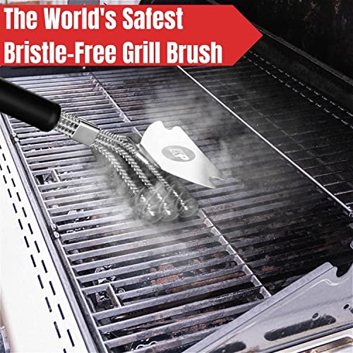 KP Grill Brush and Grill Scraper +Heavy Duty Grill Mat -3 in 1 Dream Set- Safe Grill Brush for Outdoor Grill Cleaner Brush BBQ Brush Grill Cleaning
