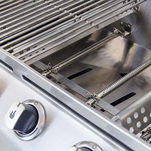 Uniflasy Grill Part Kit for Charbroil Advantage 4 Burner 463240015 463432215 463343015 463344015 Gas Grill 3 Burner 463436815 Heat Plate Tent Shield Grill Burner Pipe Adjustable Crossover Tube - Grill Parts America