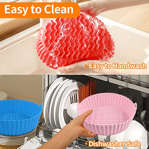 Air Fryer Pads Silicone Steamer Liners Paper Mold Air Fryer Parts Crisper  Plate Airfryer Reused To Prevent Food Sticking Tool