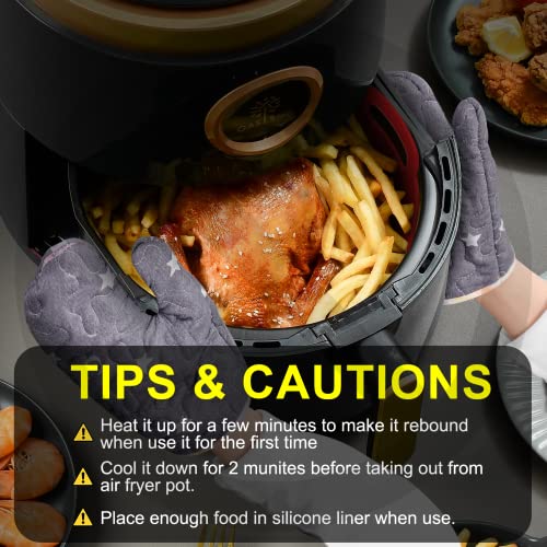 Seropy Silicone Air Fryer Liners Reusable Airfryer Liners 2 Pack 3-5 QT Silicone Pot 7.7 Inch, Air Fryer Basket Round Silicone Mat Oven Baking Tray Replace Parchment Paper for Air Fryer Accessories - Grill Parts America